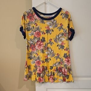 Flamingo Urban Yellow Floral Top Large
